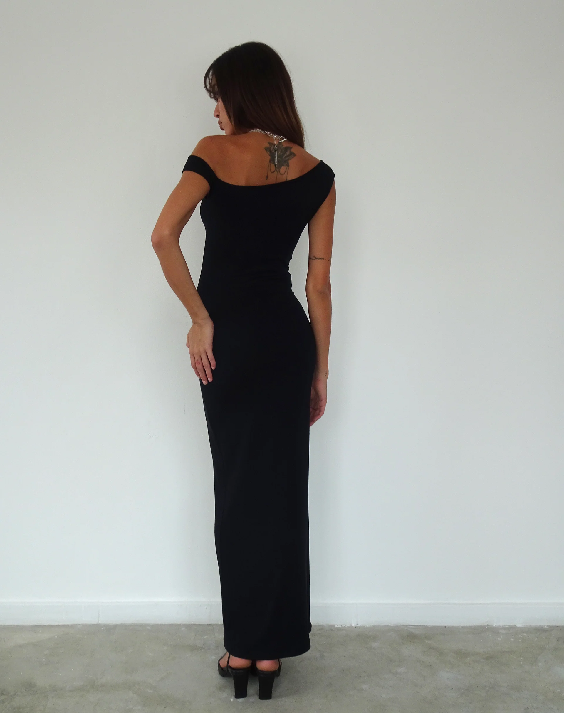 Tehyun Maxi Dress in Rib Black - Image 4