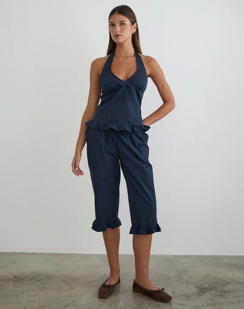 Tenison Capri Trouser in Dark Navy - Image 3