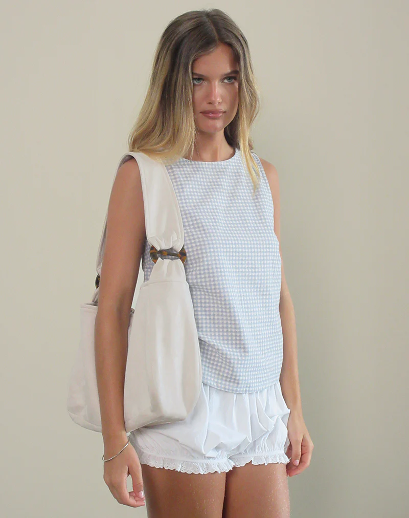 Tetira Bag with Double Tortoise Shell Buckle in Cream - Image 4
