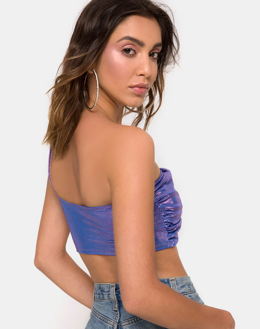 Tetric Top in Metallic Shimmer Lavendar - Image 2