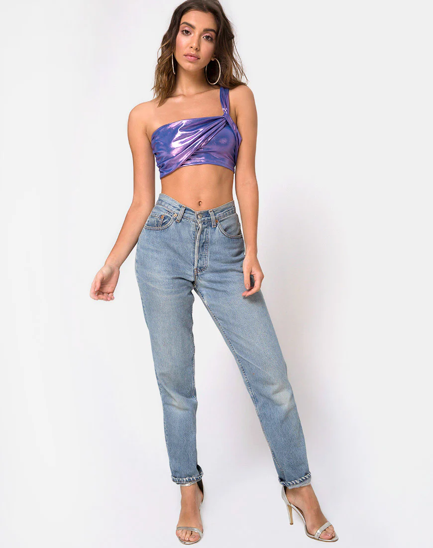 Tetric Top in Metallic Shimmer Lavendar - Image 3