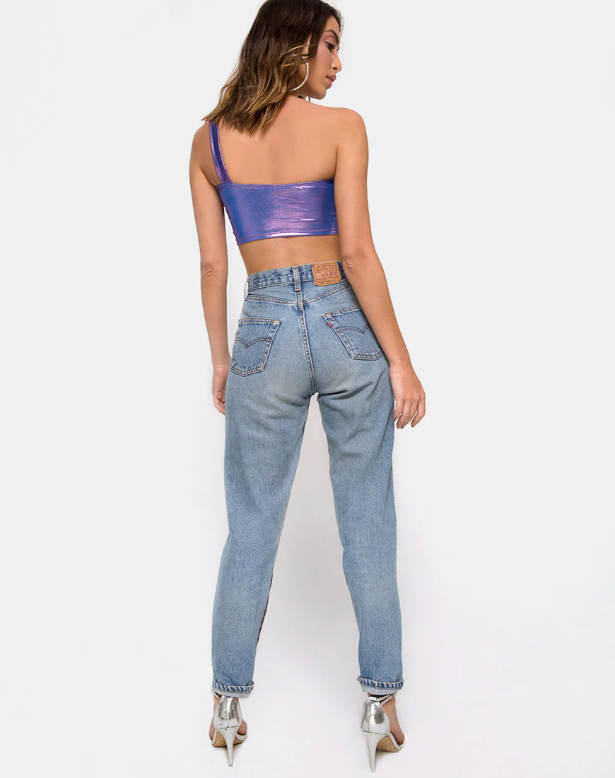 Tetric Top in Metallic Shimmer Lavendar - Image 4