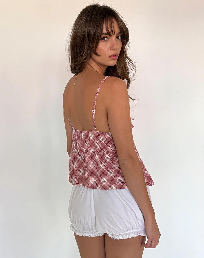 Tezza Top in Pink Tartan - Image 2