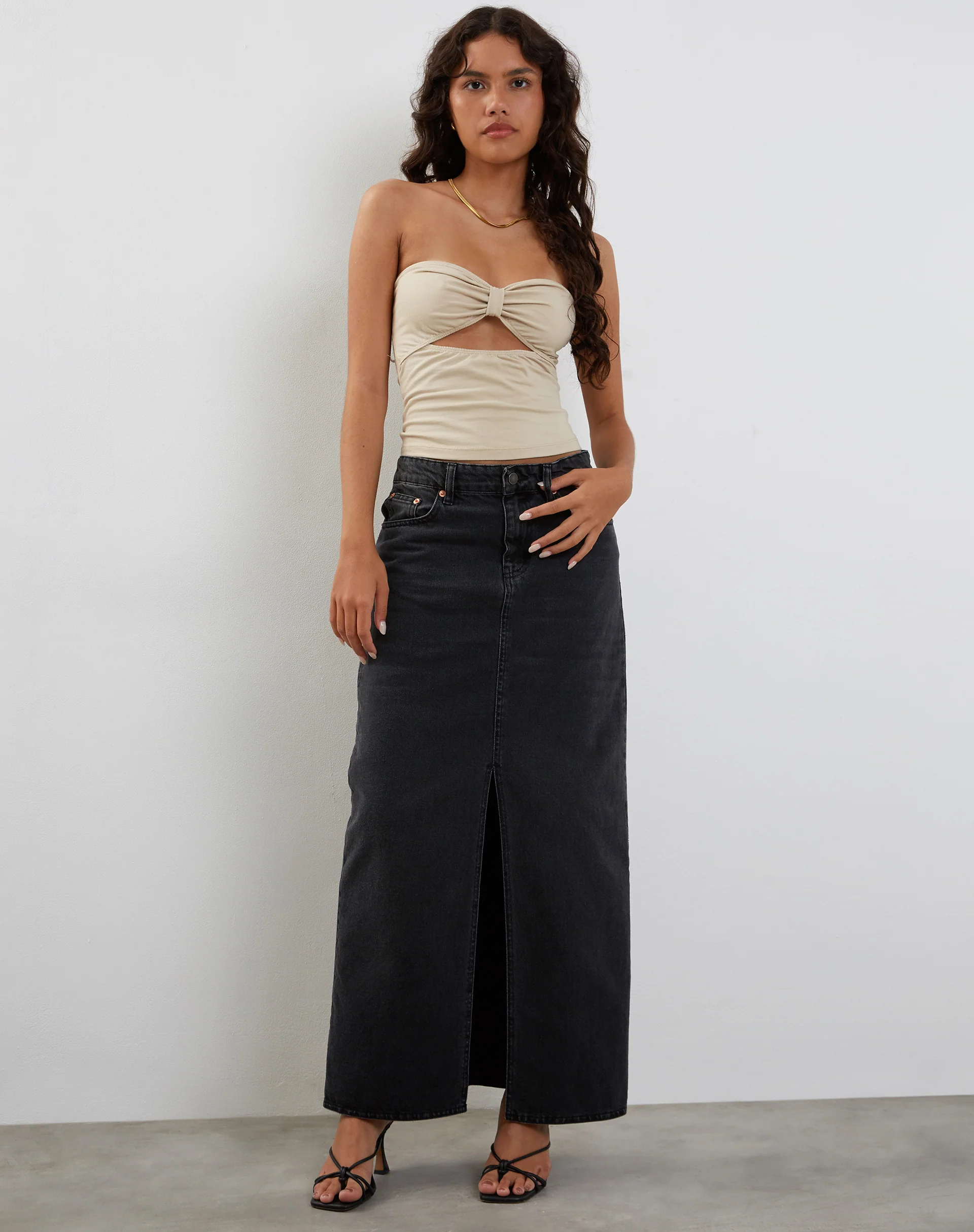 Tifose Bandeau Twist Front Top in Coconut Milk - Image 2