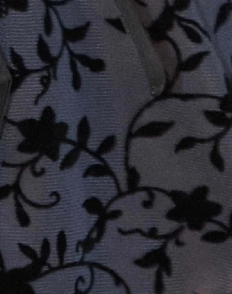 Tifu Tie Top in Navy Pretty Petal Flock - Image 6