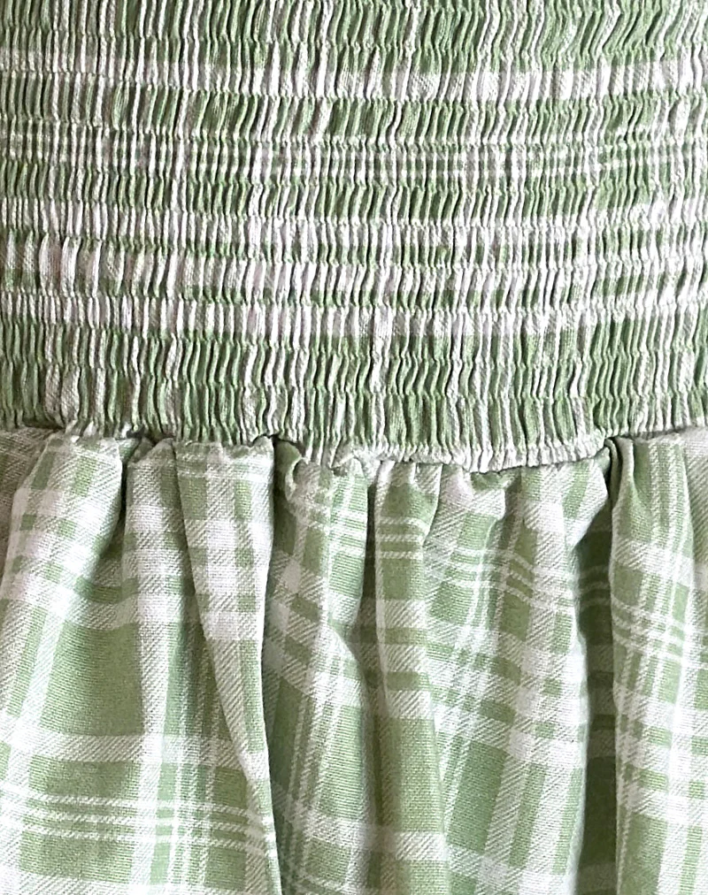 Tilikum Mini Dress in Table Cloth Neo Mint - Image 6