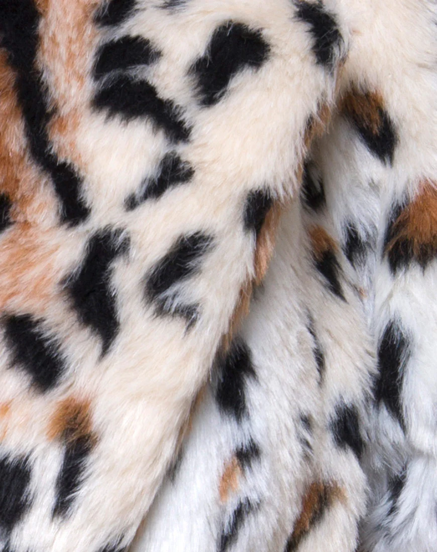 Tina Coat in Leopard Faux Fur - Image 5