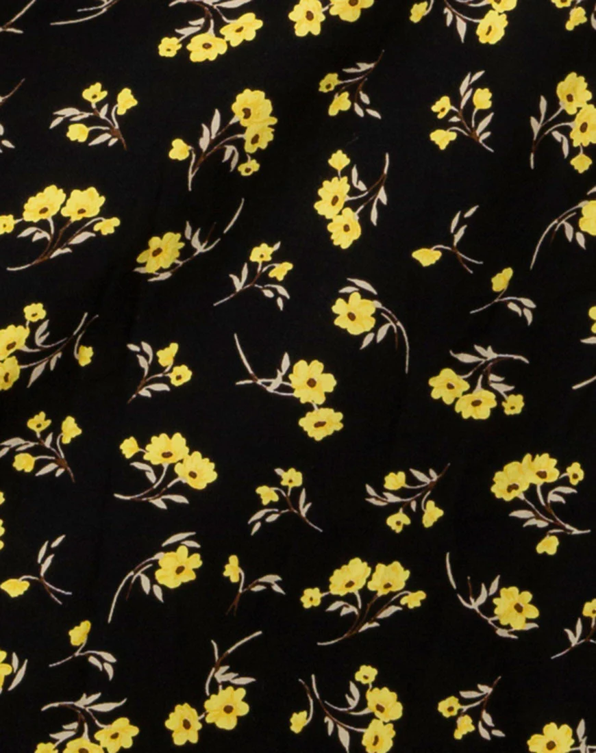 Tinata Maxi Dress in Buttercup Black and Yellow - Image 6