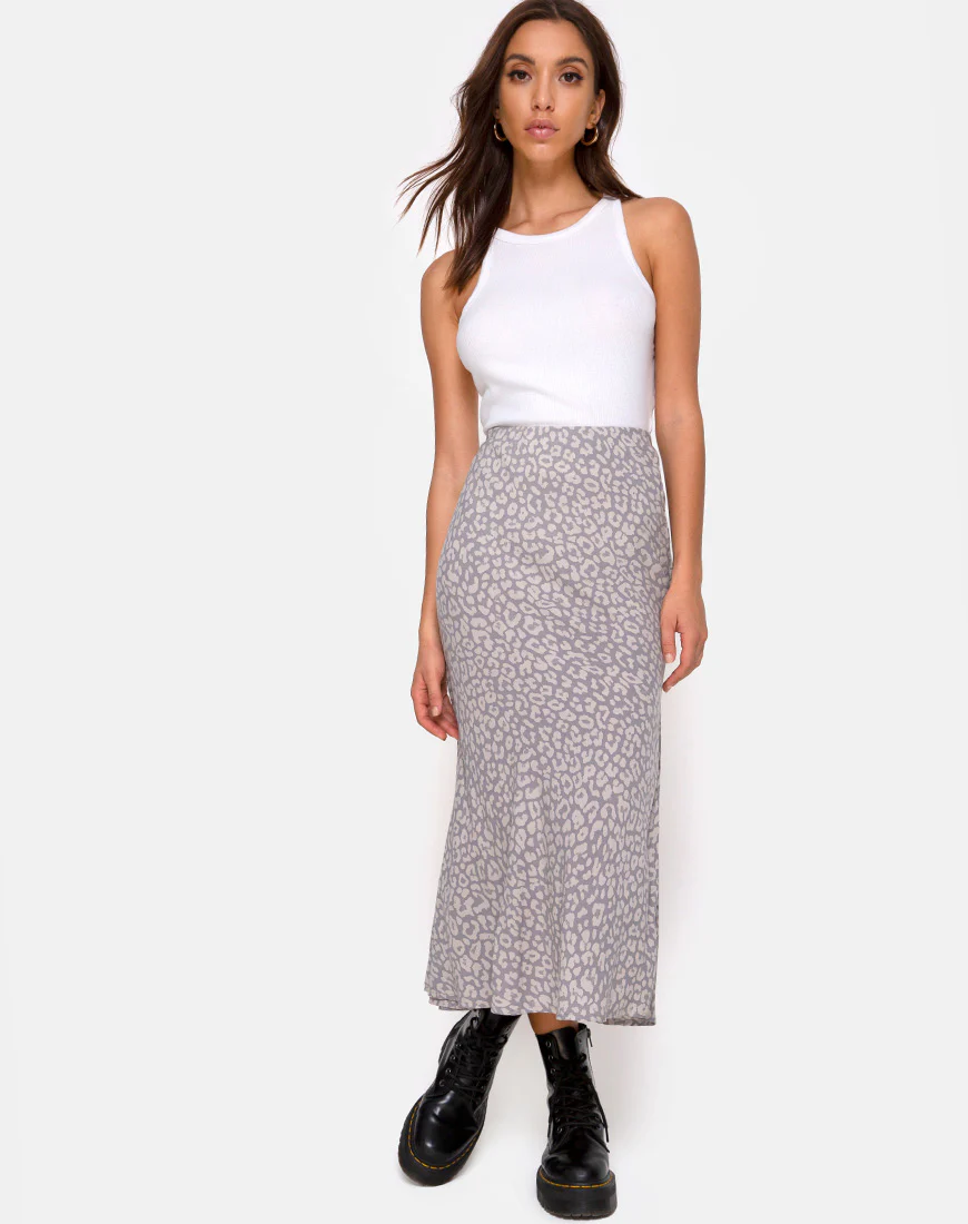 Tindra Midi Skirt in Leopard Daze Grey - Image 3