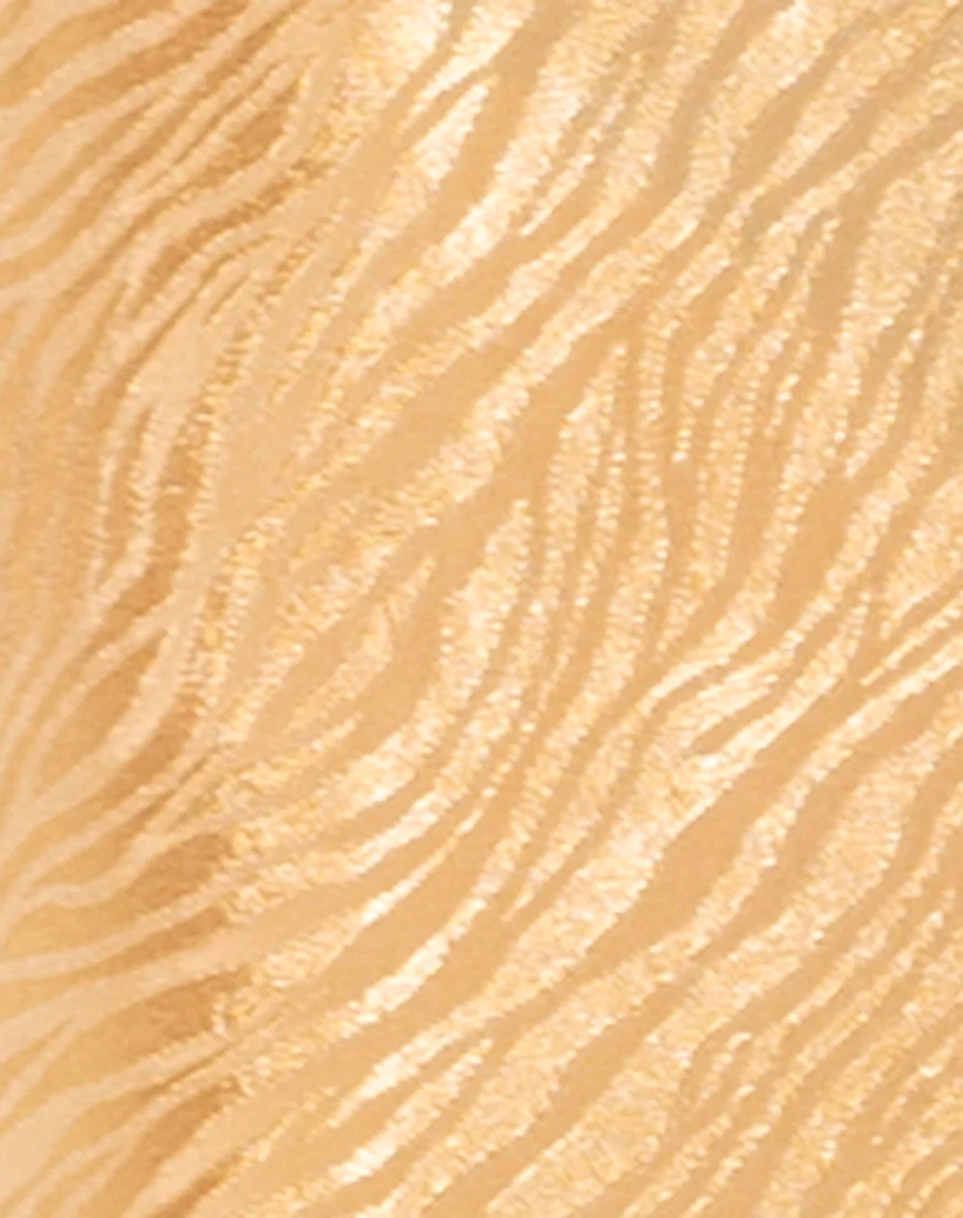 Tindra Midi Skirt in Satin Zebra Caramel - Image 5