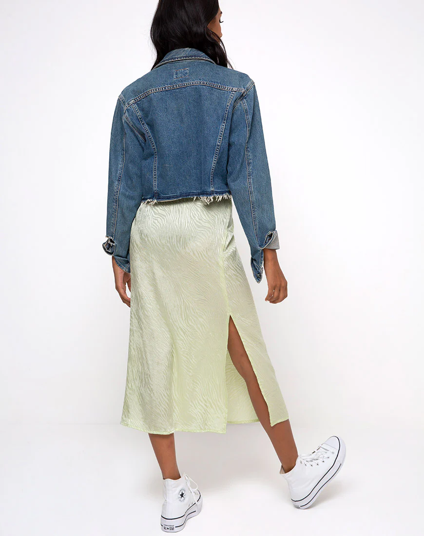 Tindra Skirt in Satin Zebra Pistachio - Image 2