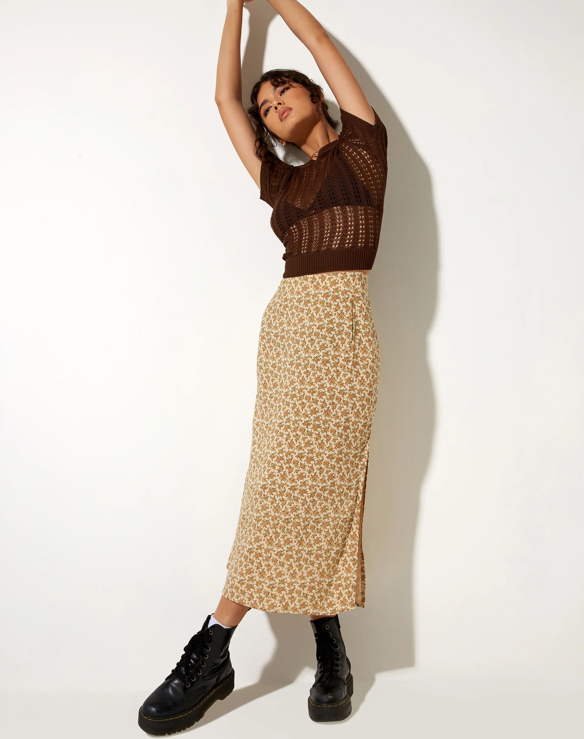 Tindra Midi Skirt in Washed Ditsy - Image 4