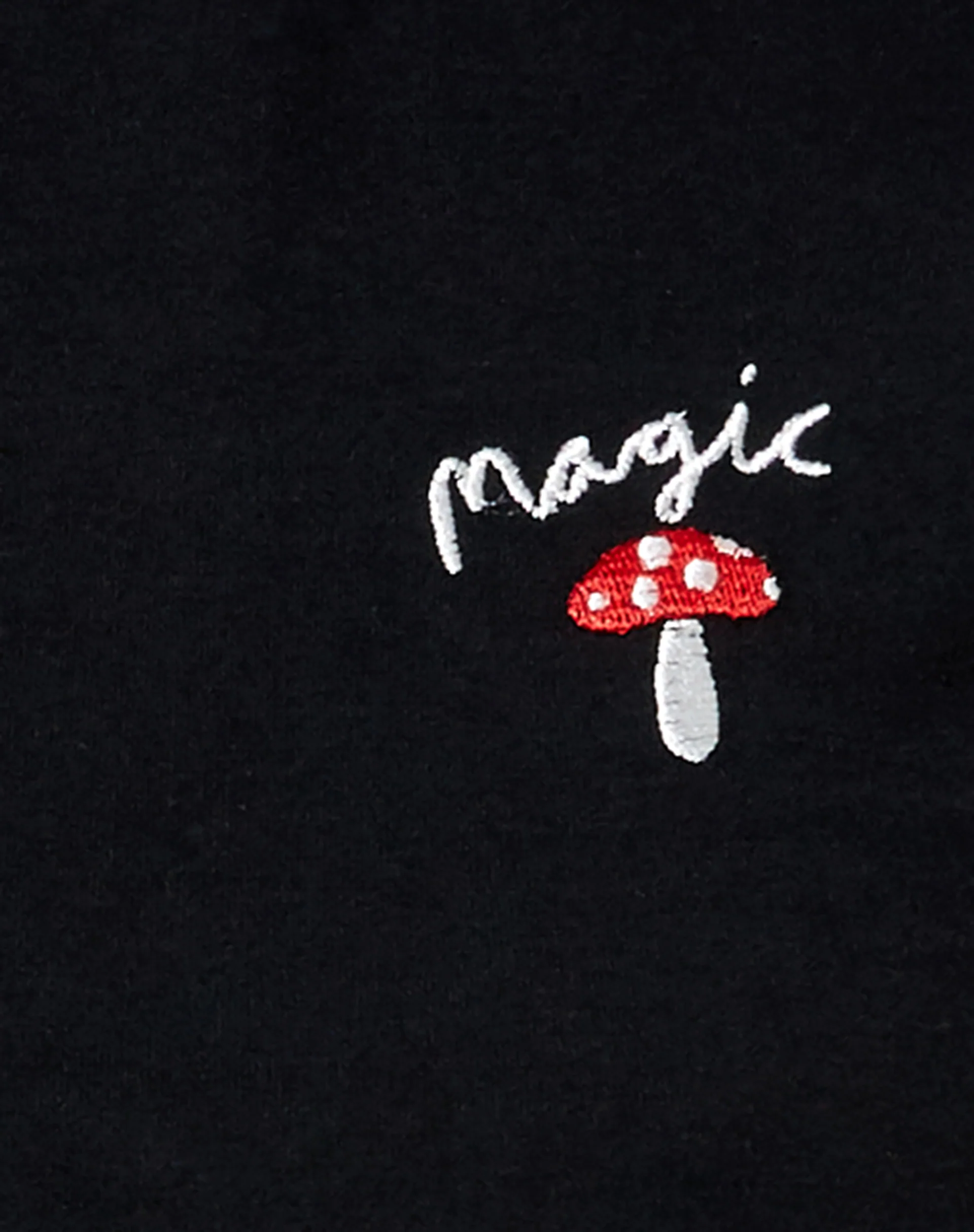 Tindy Crop in Black with Red Mushroom Embro - Image 5