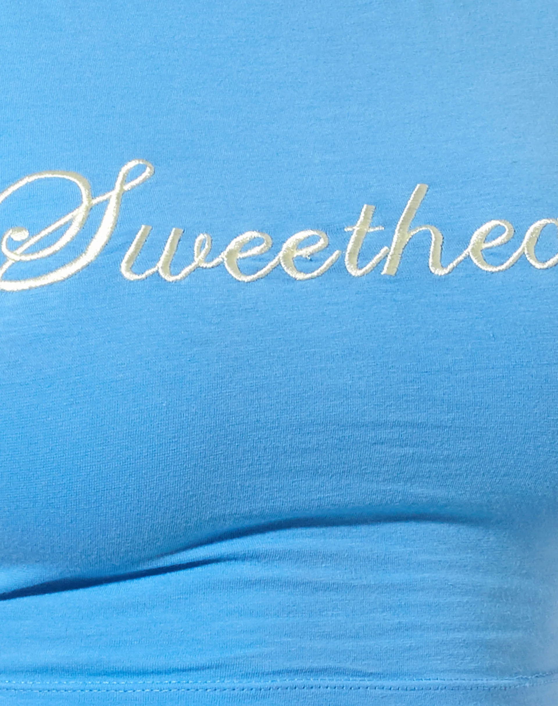 Tindy Crop Top in Blue Sweetheart Embro - Image 6