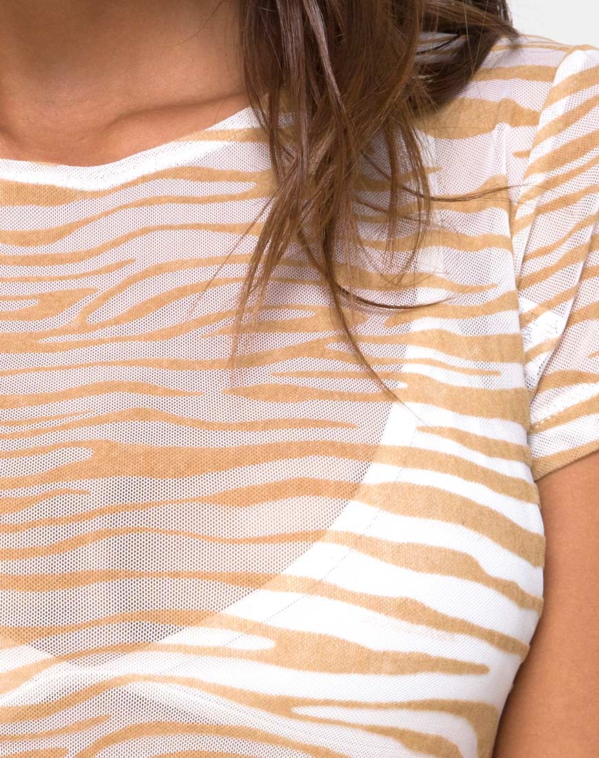 Tindy Top in Net Tan Cream Zebra - Image 5