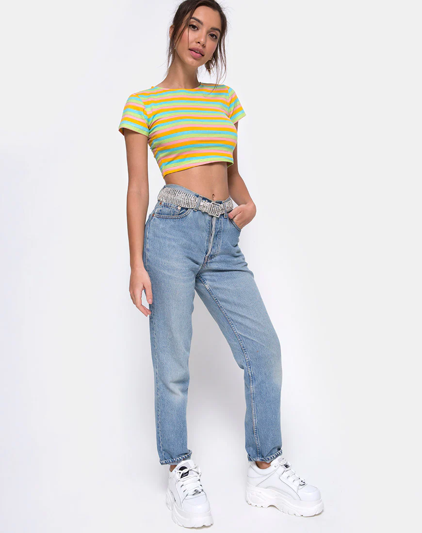 Tindy Crop Top in Sweet Stripe - Image 3