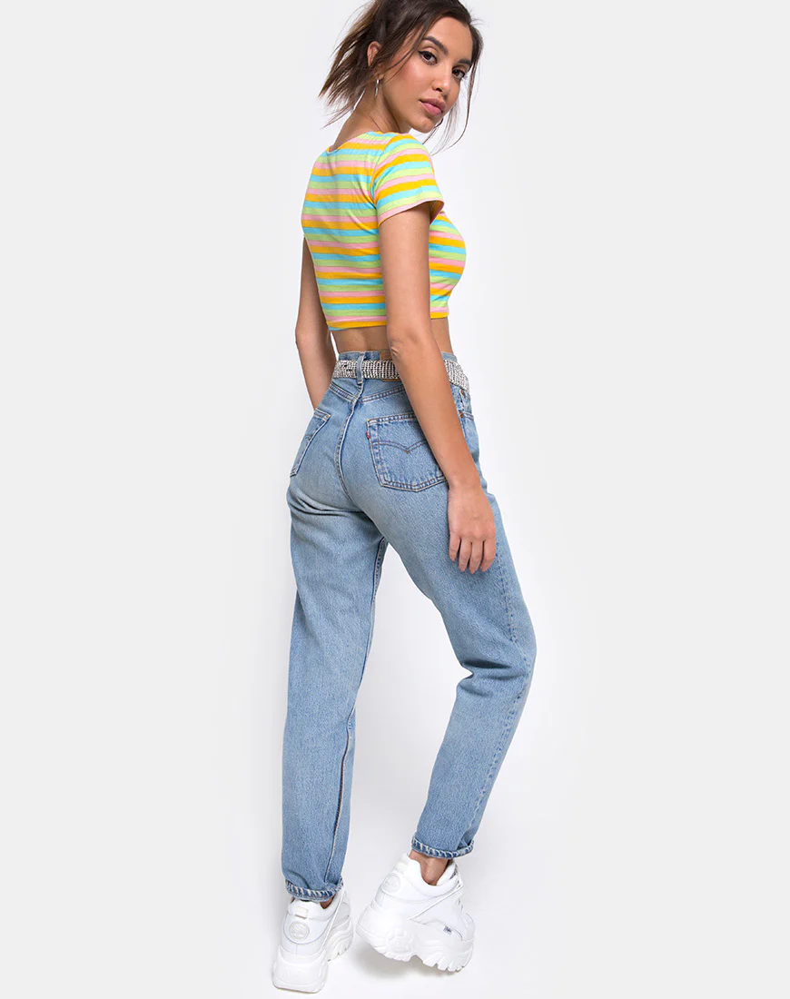 Tindy Crop Top in Sweet Stripe - Image 4