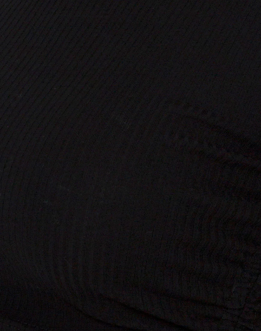 Tiner Crop Top in Rib Black - Image 5