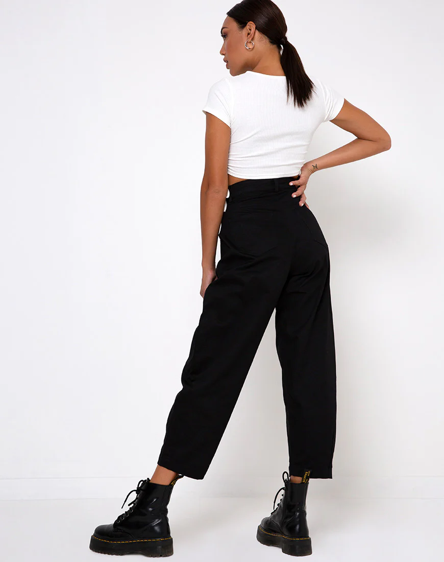 Tiner Crop Top in Rib Ivory - Image 4