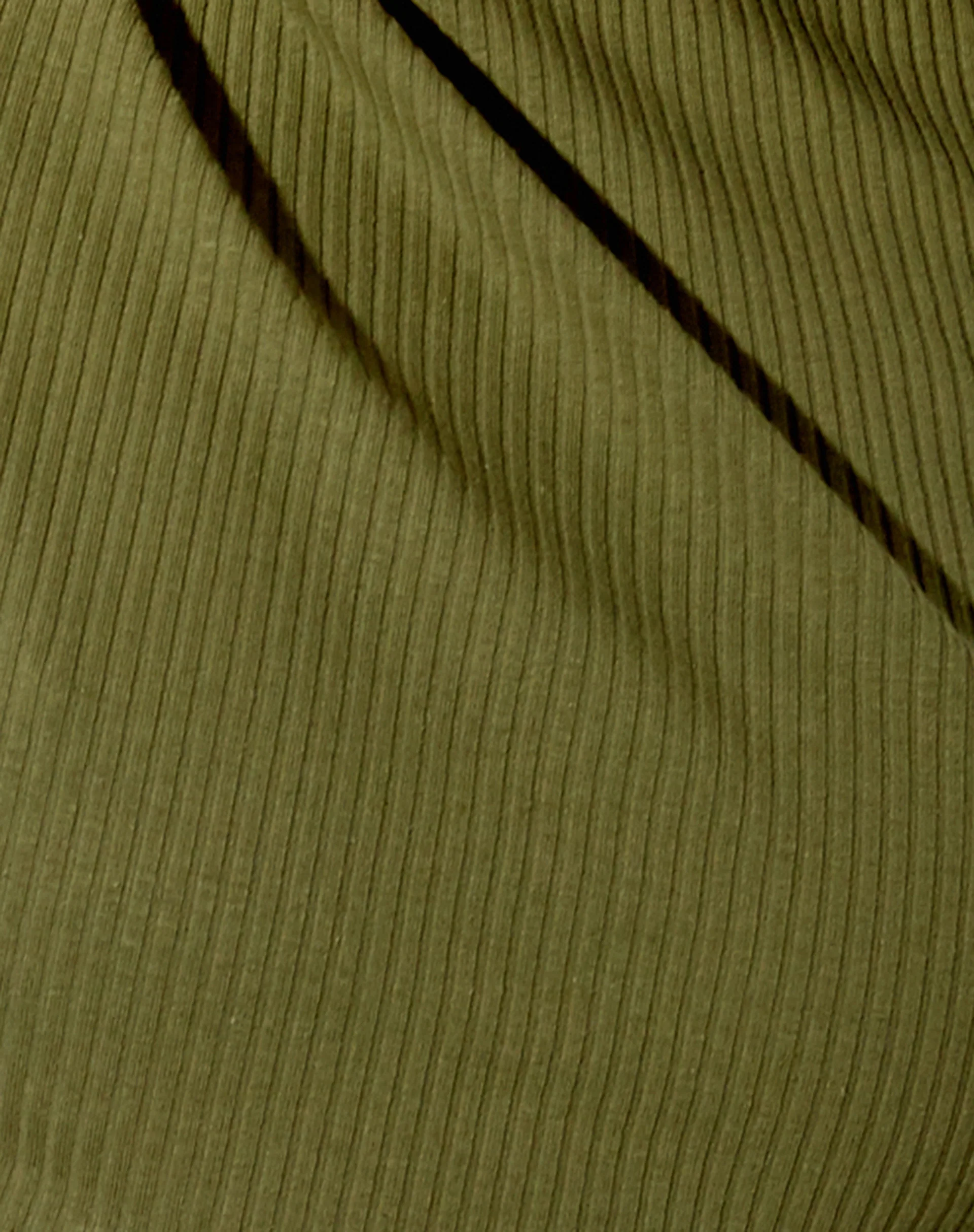 Tiner Crop Top in Rib Olive - Image 6