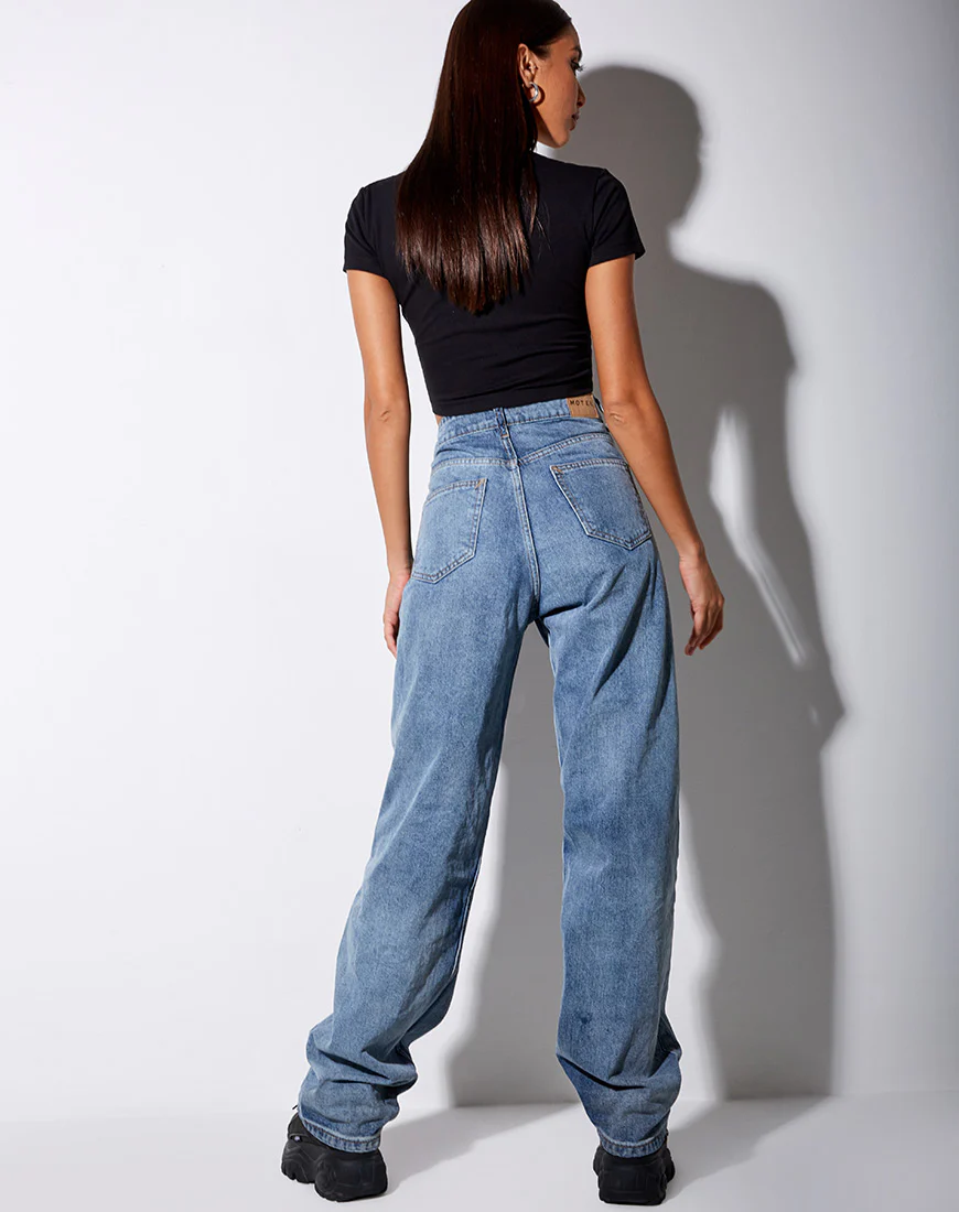 Tiney Crop Tee in Black 'Libra' Diamante - Image 4