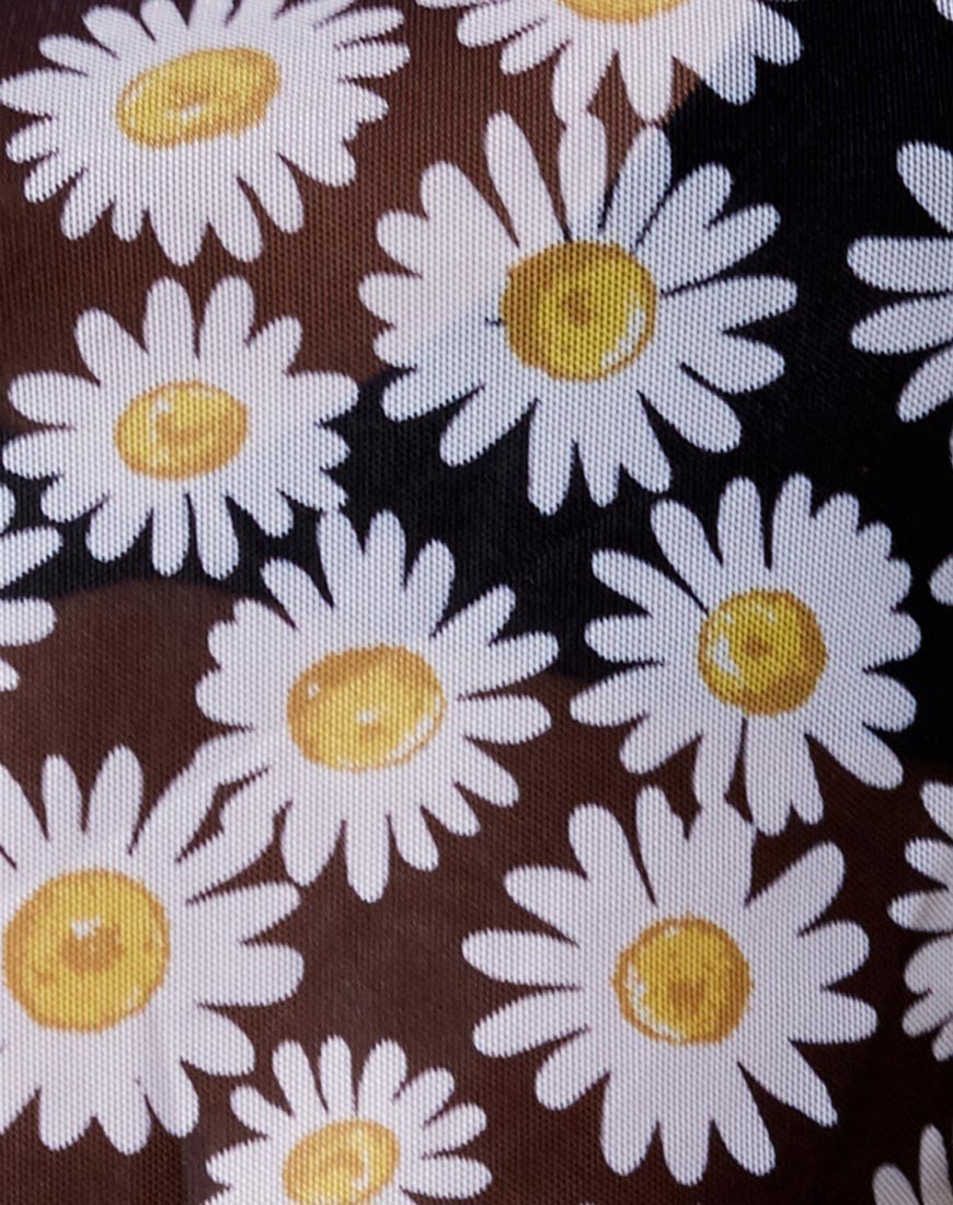 Tiney Crop Tee in Daisy Love Black - Image 5