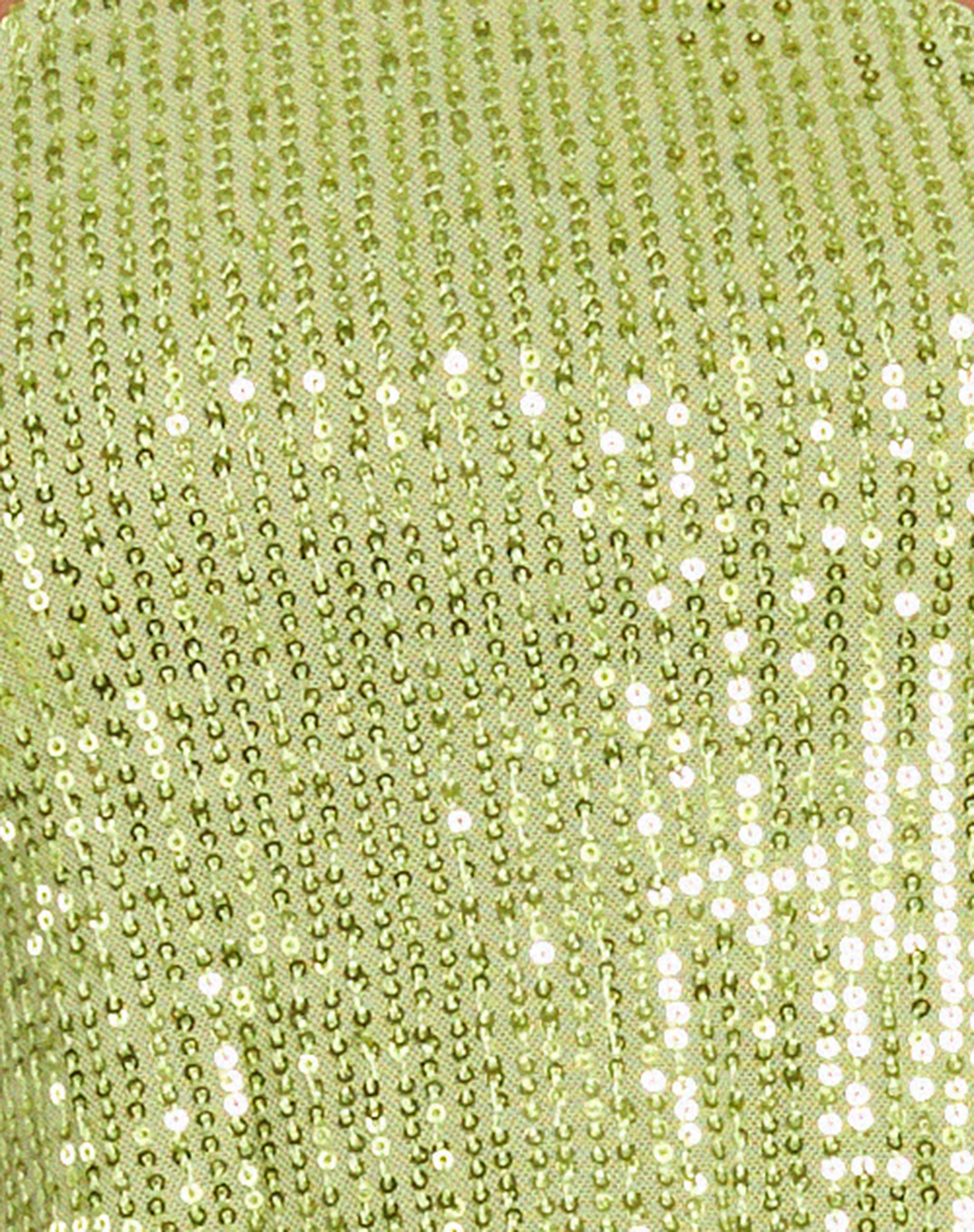 Tinimi Crop Top in Drape Sequin Lime Green - Image 6