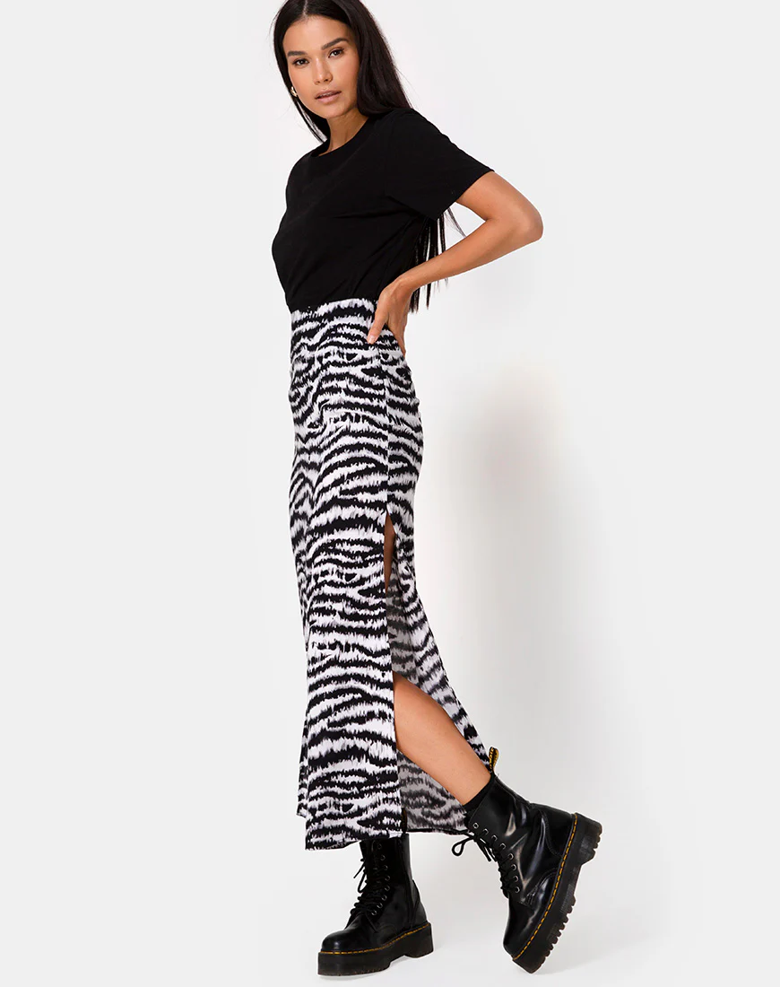 Tinxi Skirt in Animal Drip Grey - Image 2