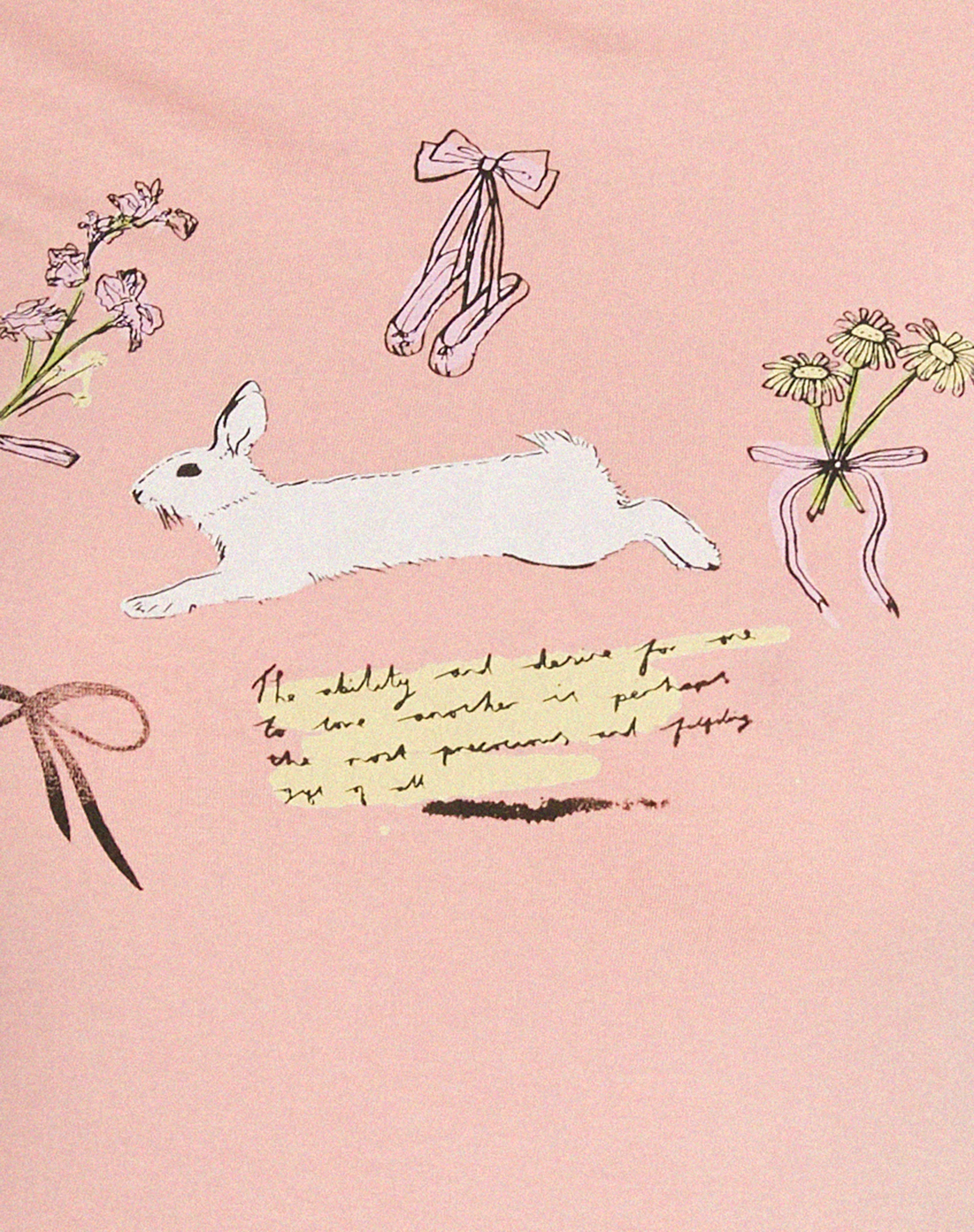 Tiona Cropped Tee in Peony Pink Bunny - Image 5
