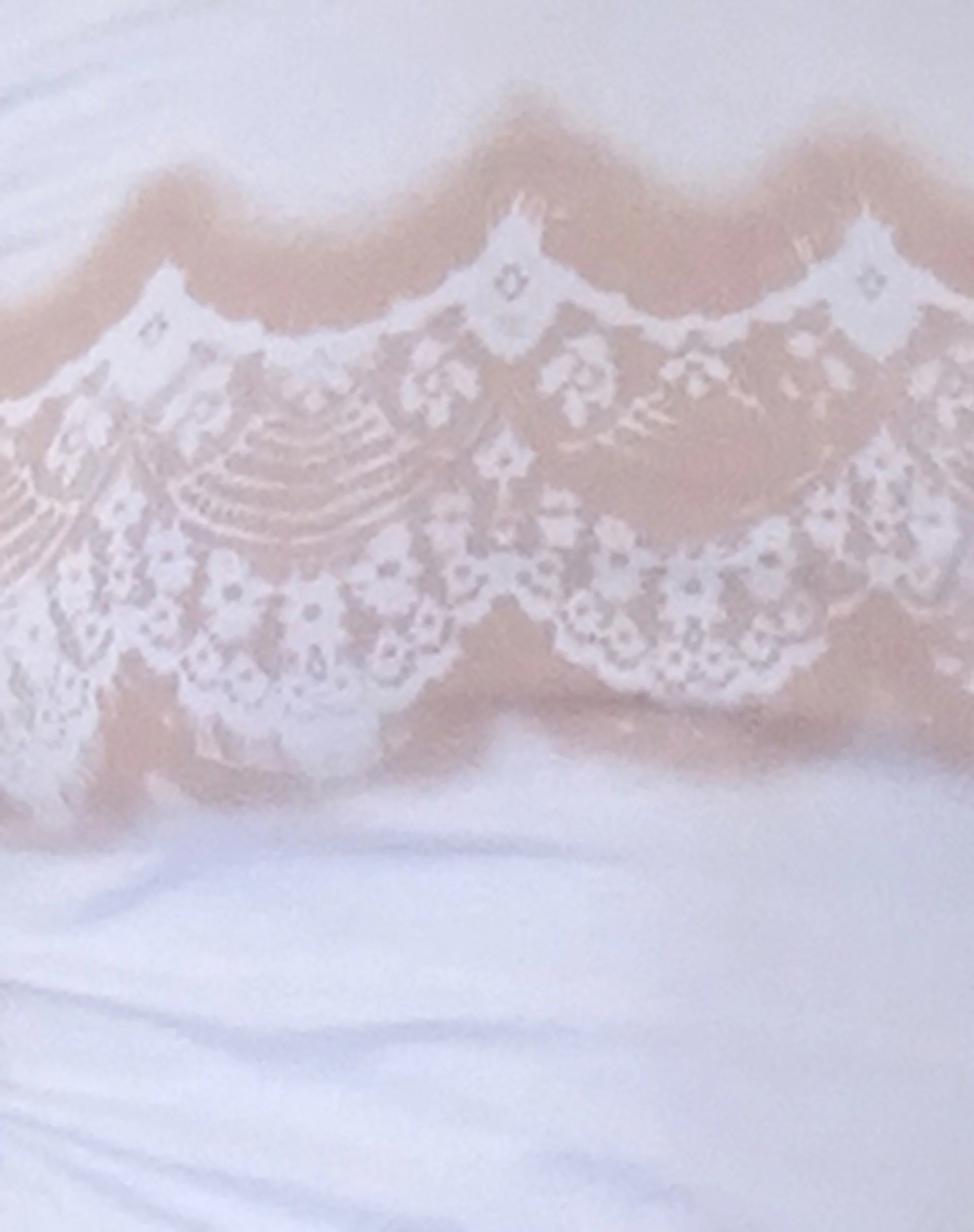 Tiona Baby Tee in White with Lace Print - Image 5