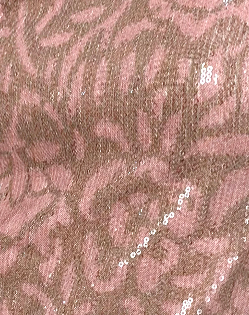 Tirich Halterneck Top in Boho Batik Sequin Pink - Image 5