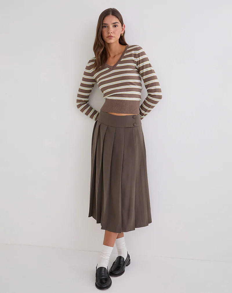 Tisrah Midi Skirt in Truffle - Image 6