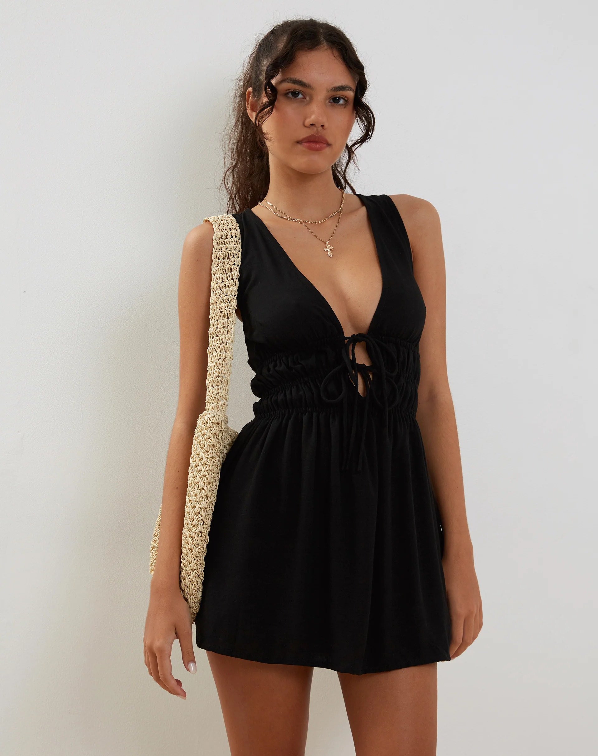 Tito Crochet Tote Bag in Ivory - Image 3
