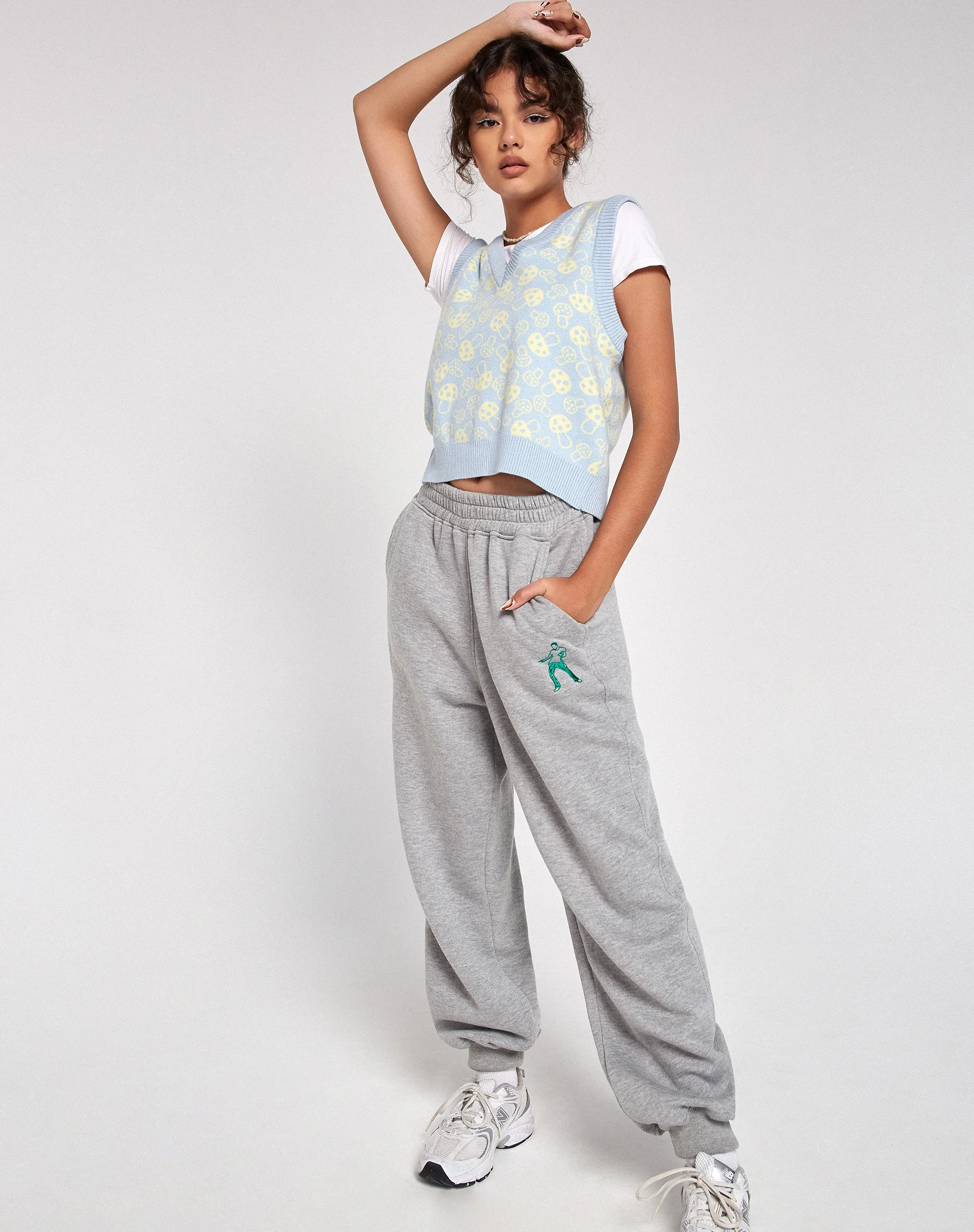 Tody Sweater Vest in Baby Shroom Blue and Yellow - Image 4