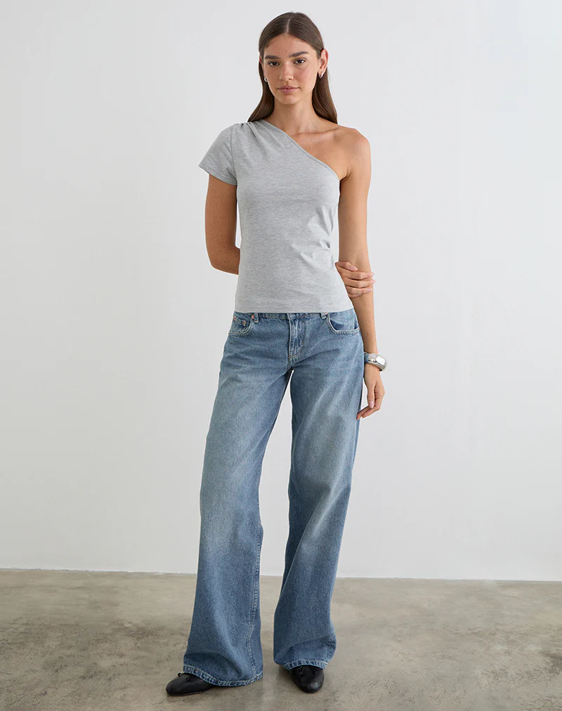 Tokiki One Shoulder Top in Jersey Misty - Image 2