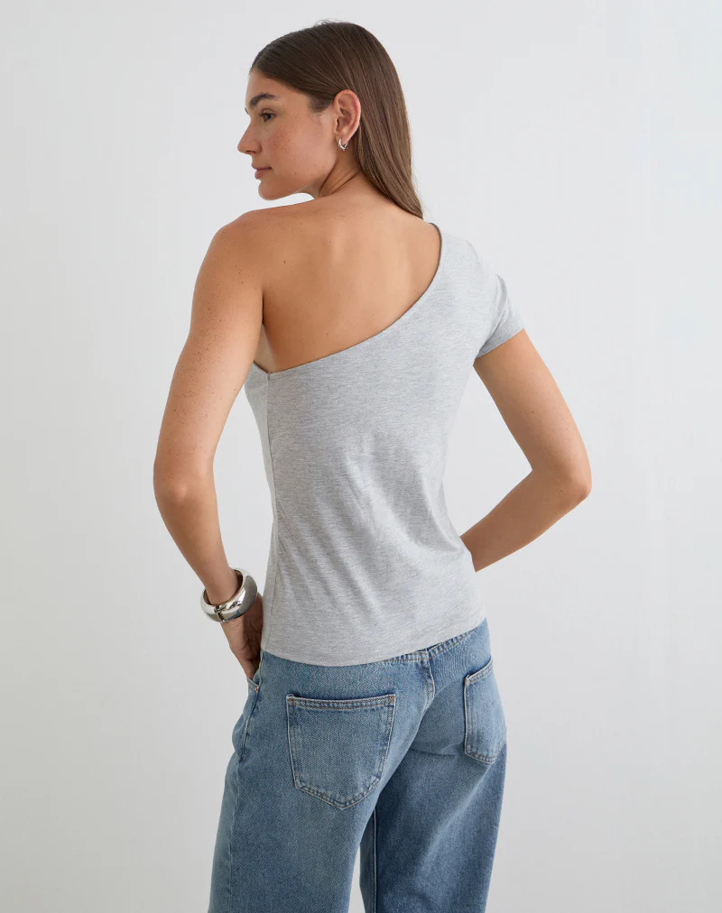 Tokiki One Shoulder Top in Jersey Misty - Image 3