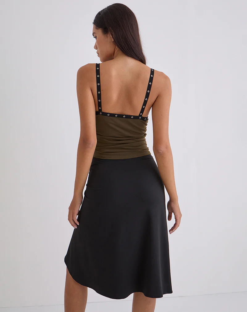 Tolani Cami Top in Heavy Mesh Khaki - Image 7