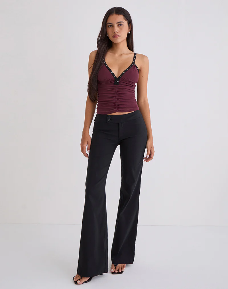 Tolani Cami Top in Heavy Mesh Wine - Image 3