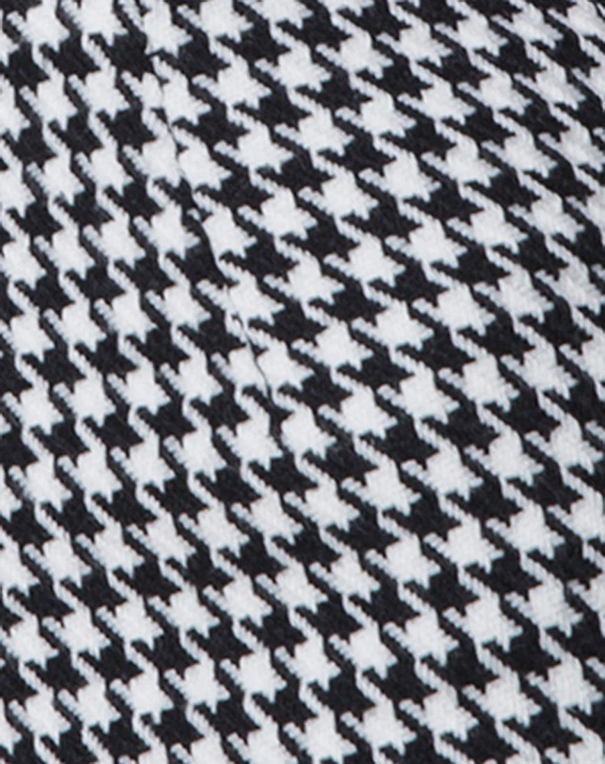 Topaz Mini Skirt in Houndstooth Check Black and White - Image 5