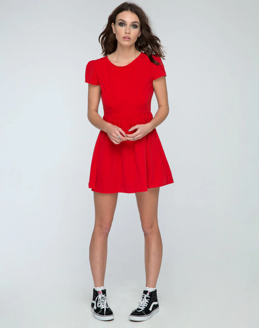 Topi Skater Dress in Red - Image 3
