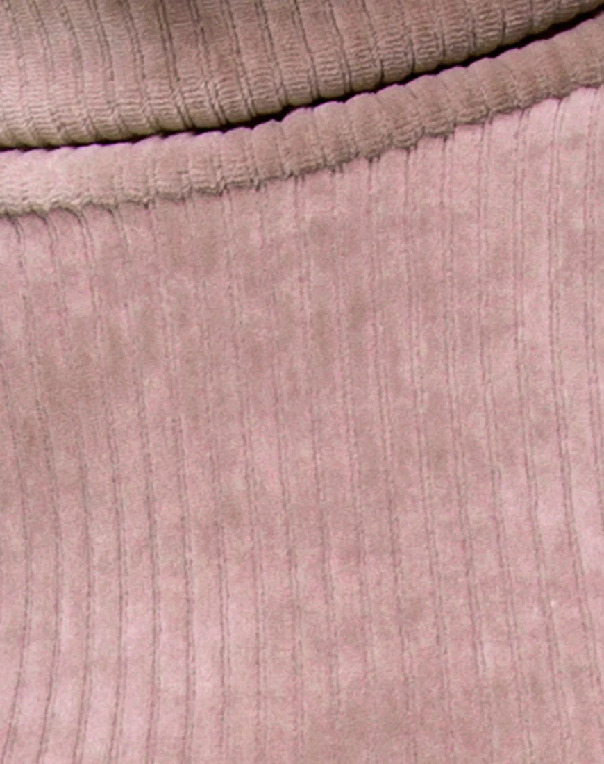 Tor Dress in Velvet Rib Taupe - Image 5