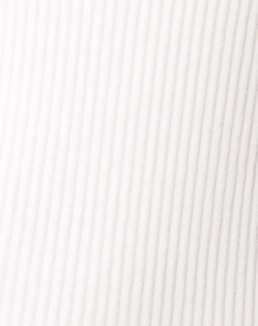 Tor Bodycon Dress in Rib White - Image 5