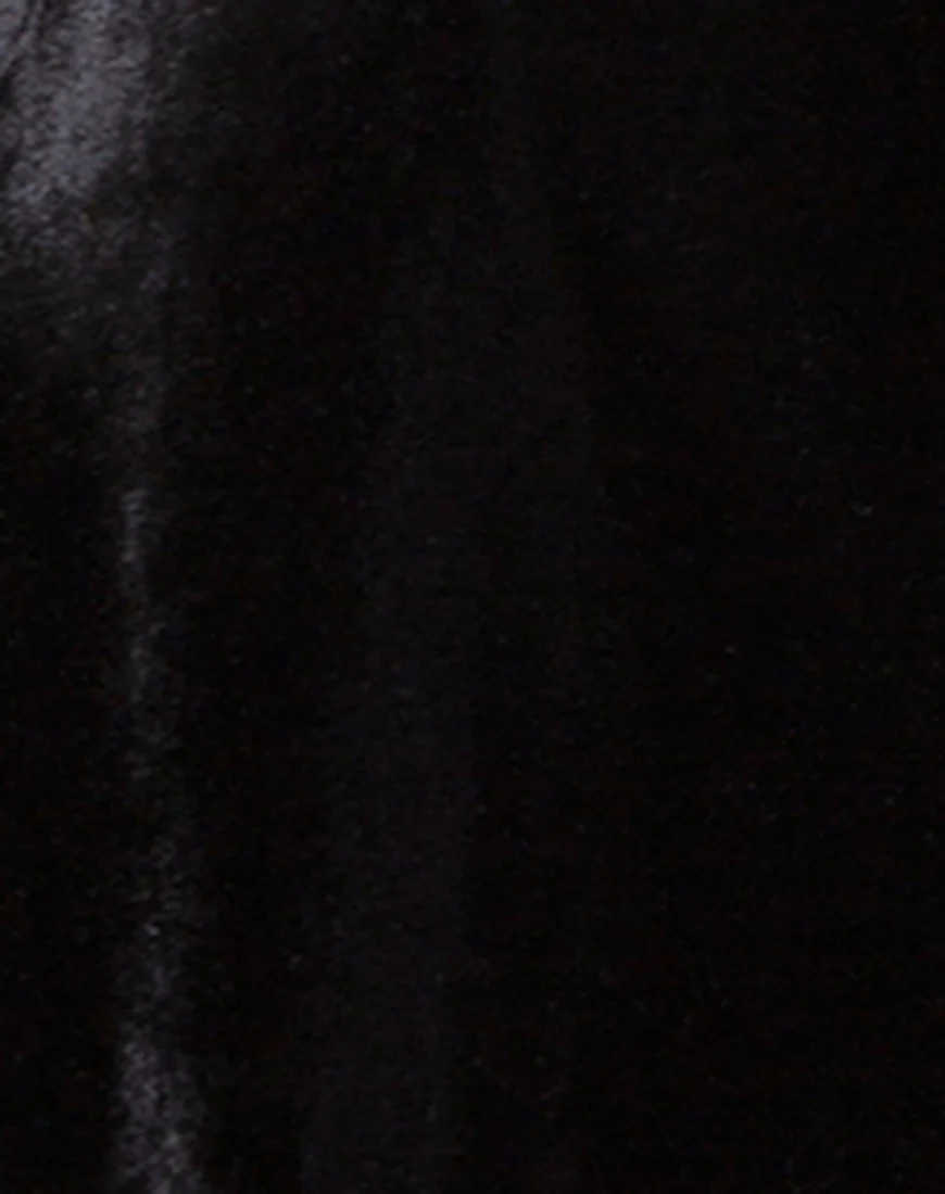 Tori Dress in Velvet Pearl Black - Image 5
