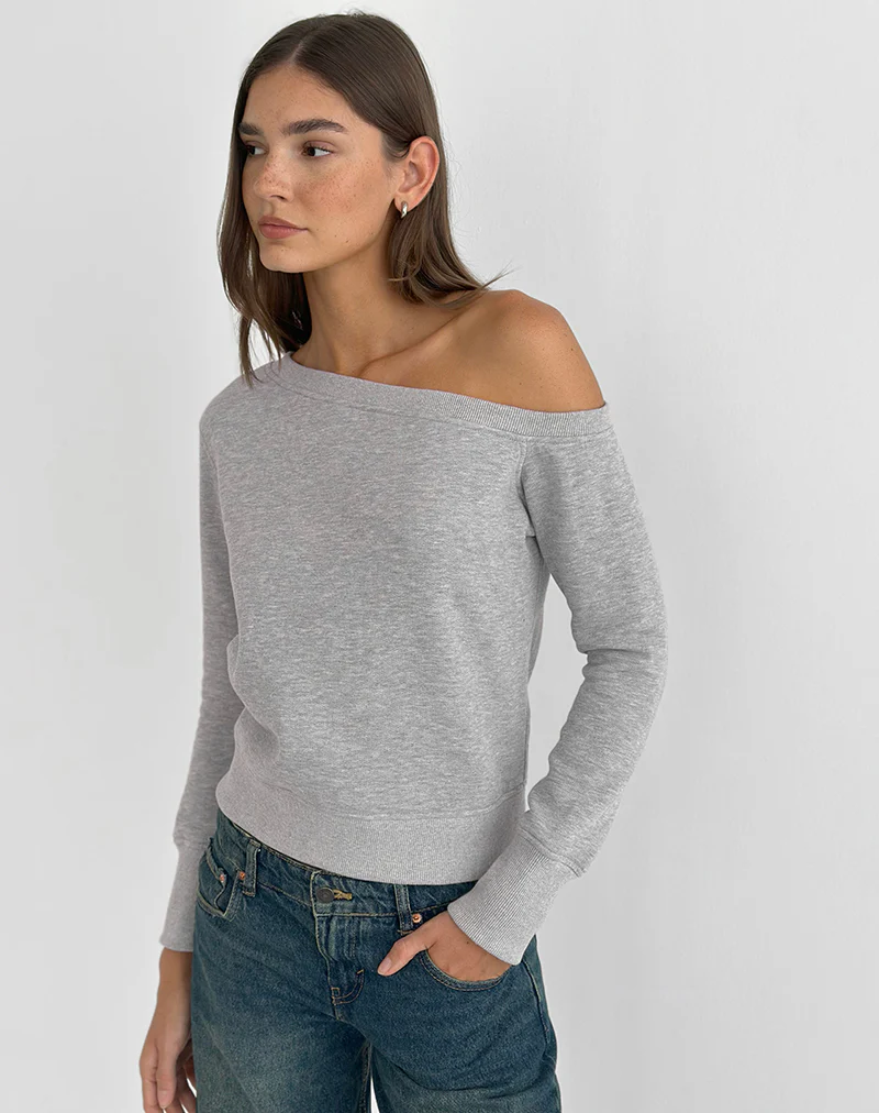 Toria Sweatshirt in Grey Marl - Image 2