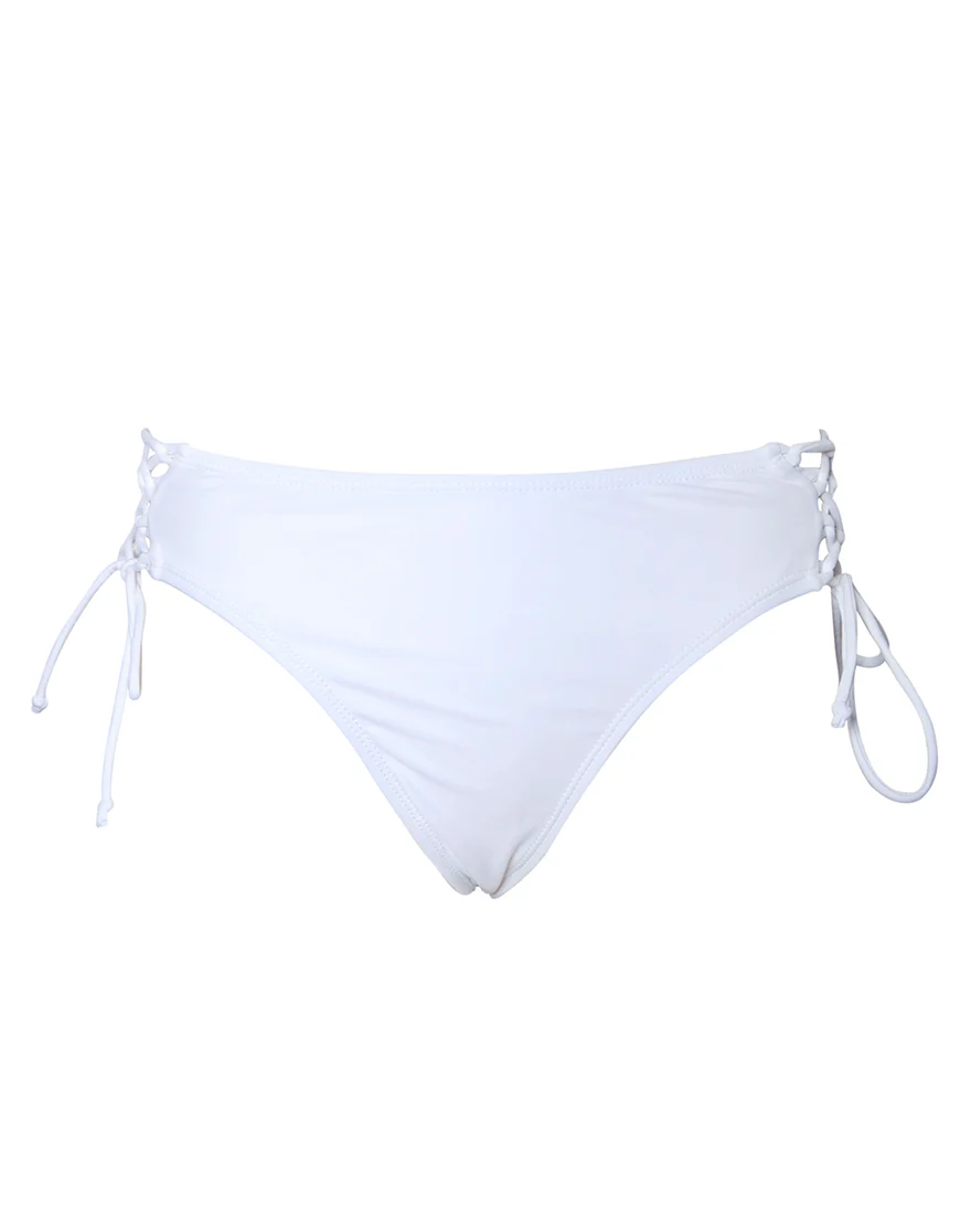 Torte Lace Up Bikini Bottoms in White - Image 5