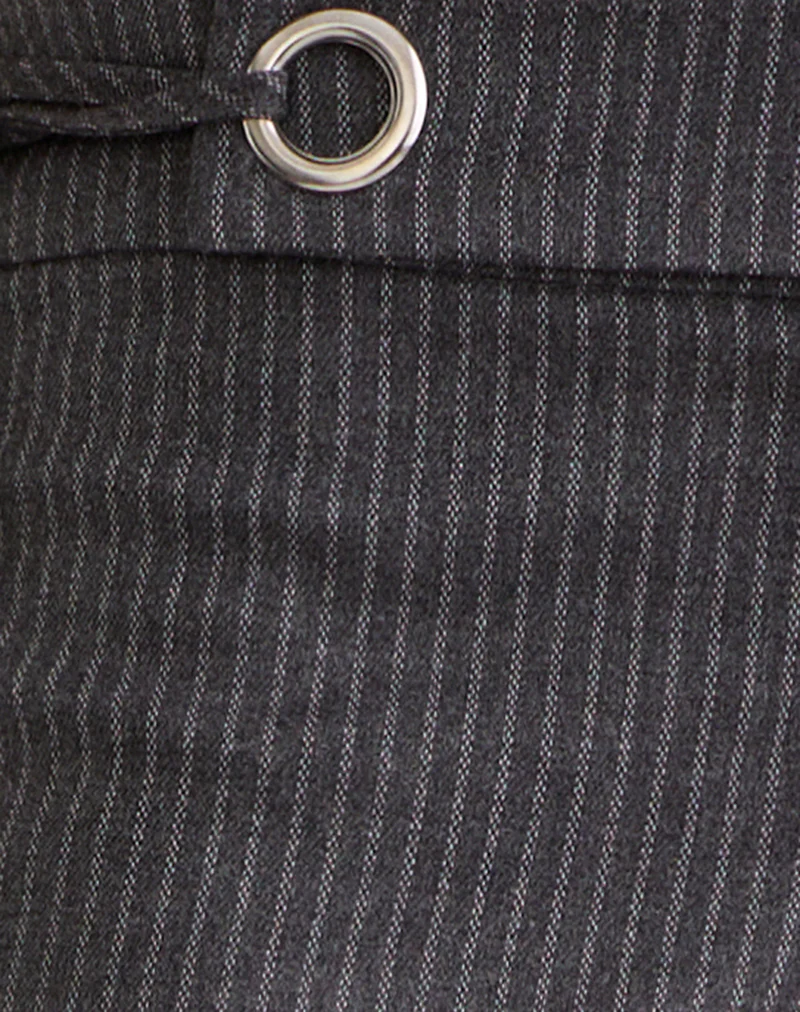 Tova Tie Tailoring Trousers in Pinstripe Grey - Image 5
