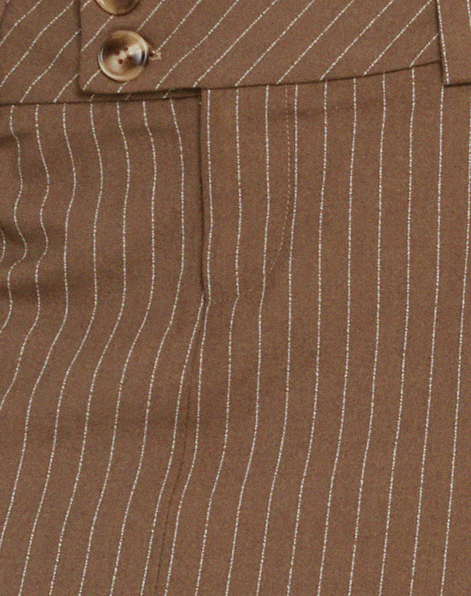 Tovani Mini Skirt in Pinstripe Brown - Image 6