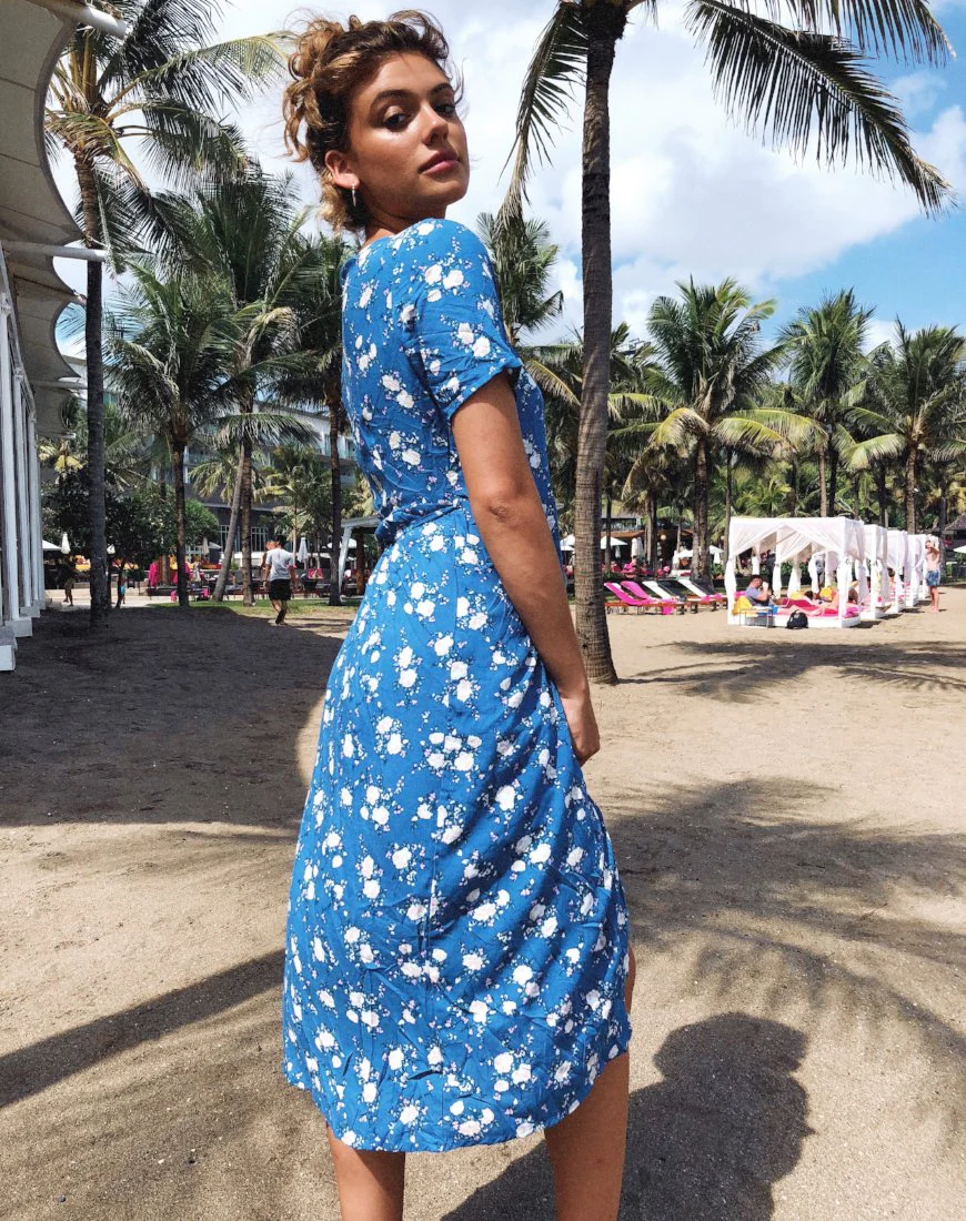Trasti Midi Dress in Soheila Floral Blue - Image 2