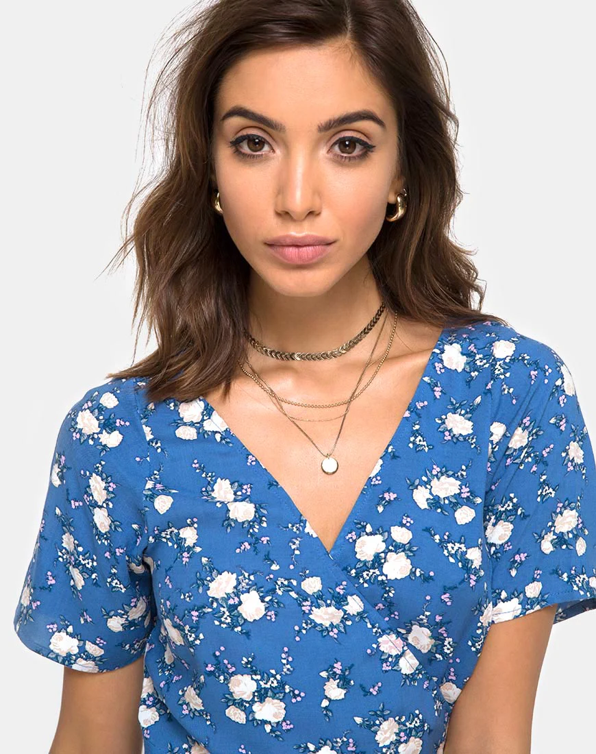 Trasti Midi Dress in Soheila Floral Blue - Image 3