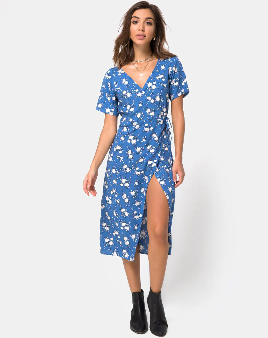 Trasti Midi Dress in Soheila Floral Blue - Image 4